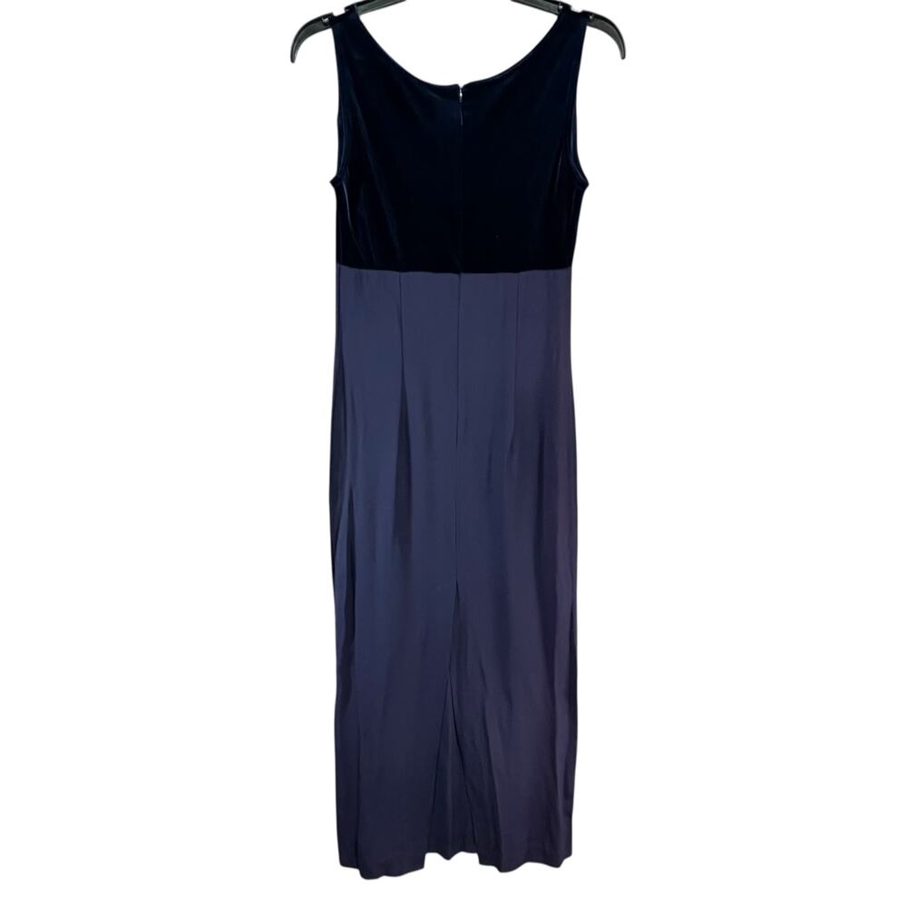 Jessica McClintock Vintage 90s Dress 6 Blue Velvet Bridal Party Timeless Glamour - Picture 6 of 15